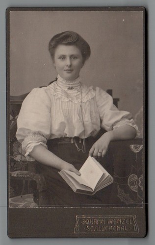 Cdv dame mit buch - cdv,