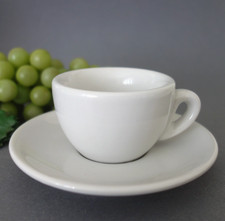 4x Espressotasse & Untertasse Tropfenform weiß Designklassiker ACF Vintage