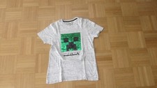 graues T-Shirt, Gr. 146, Mojang Minecraft, Wendepailletten
