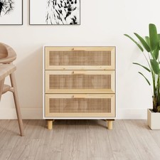 Sideboard Kommode Anrichte Schrank Massivholz Kiefer Natur-Rattan vidaXL