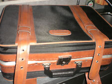 KOFFER REISEKOFFER Stoff/Kunstleder 50x40x17 cm schwarz/braun