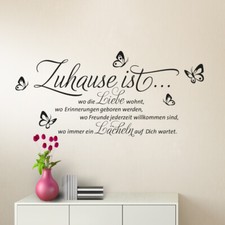 Wandtattoo Wandsticker Wandaufkleber Flur Spruch Zuhause Liebe Wohnzimmer W1133