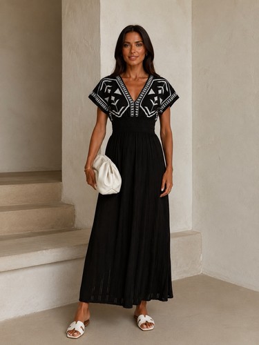 Damen langes strickkleid - langes, mit