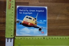 Alter Aufkleber Deutsche BundesBahn DB Zug zum Flug RAIL & FLY Bahnhof Flughafen