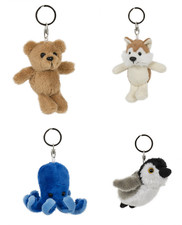 1 Schlüsselanhänger Bär Wolf Krake Pinguin Tiere Schlüsselring Tier Plüsch