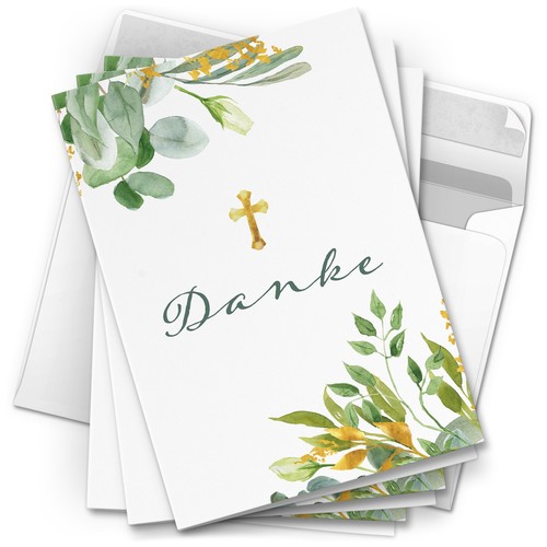 Dankeskarten mit - 10,