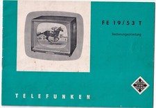 FERNSEHEN 1959: TELEFUNKEN FE 19 /53 T Bedienungsanleitung, 16 Seiten, 21 x 15cm