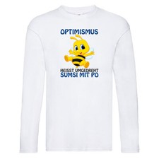 Optimismus Sumsi mit Po | lustige Biene | Witz | Comic v2 Long Sleeve Weiß