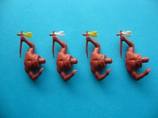 Timpo 4 Indianer Oberteile - Pfeife mit Feder - Friedenspfeife rauchend  indians