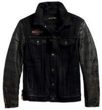 HARLEY DAVIDSON Jacke "LEATHER SLEEVE DENIM"