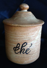 Vallauris France signiert Keramik  THE Deckeldose Teedose Dose für Tee 1970er