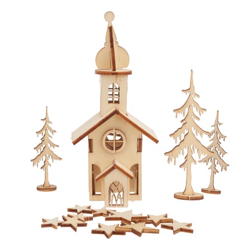 Rayher holzbausatz kirche aus - holzbausatz,