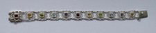 Armband 11 bunte Steine 925 Silber rhodiniert Vintage 70er bracelet silver