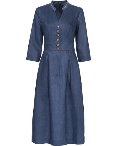 Luis steindl leinenkleid midi - leinenkleid,