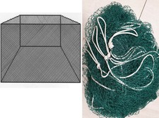 Fischgehege, Hälterungsnetz 4x4m H-1,5m #20mm Koi Karpfen Forelle Zugnetz Neu