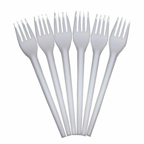 Gabel weiss plastik - -gabel,