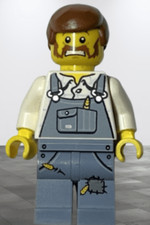 Lego® Minifigur ac007, Space Alien Conquest, Alien Conquest Farmer UFO Abduction