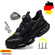 LEOSOXS Herren Arbeitsschuhe Stahlkappe Pannensicher Drehschnalle Sicherheit