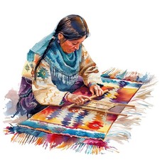 Indian headdress sticker 9x9