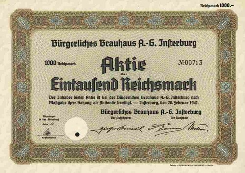 Brauhaus 1942 insterburg - ag,