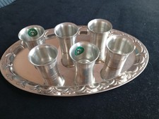 6 Zinnbecher Schnapsbecher auf