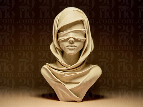 Blindfolded woman sculpture - blindfolded,