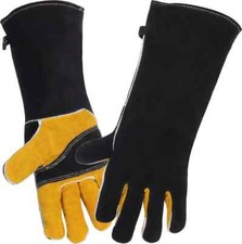 Schweißer Handschuhe Lederhandschuhe MIG MAG hitzebeständig Holzofenhandschuhe
