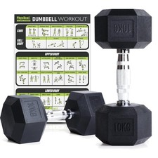 Hexagon Hanteln Poly Gummiert