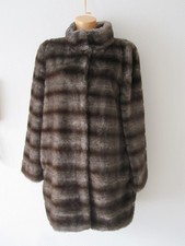 HALLHUBER MANTEL WINTERMANTEL PELZMANTEL KUNSTPELZ BRAUN-TÖNE Gr. 40