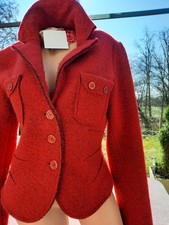 Neu.Marken Wolljacke  Lana-Wolle Filz Boucle Jacke  Rot  Gr.40-42 (M)