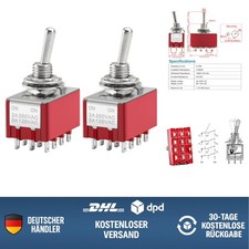 Miniatur-Kippschalter 4PDT