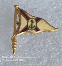 Anstecknadel ; Flaggenzeichen - Wimpel  Reederei Flagge - Anker - Schifffahrt