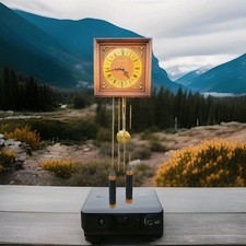 Pendelwanduhr DUGENA m. orig. W.HEID Uhrwerk, Nußb. sat.,70er Jahre Kettenaufzug