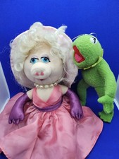 Vintage 90er Jim Henson Muppets Kermit Miss Piggy Plüsch Figur Puppe Plüschtier 