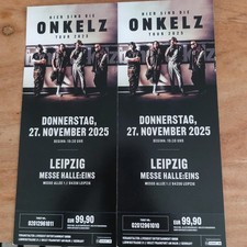 2 Böhse Onkelz Tickets Leipzig Top Tribüne 27.11.25 Tour 2025 Konzert Karten BO