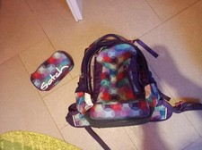 Schulrucksack SATCH Sleek BLAU PINK Lila Mit Mäppchen Gut erhalten 