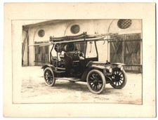 Fotografie Ford Feuerwehr-Auto mit Motor-Pumpe, Leiter & Löschschlauch 