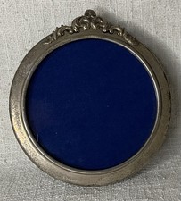Alter Bilderrahmen rund versilbert Bakelit-Rückseite Dm14cm