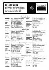 Service Manual-Anleitung für Telefunken Banjo Automatic 105 