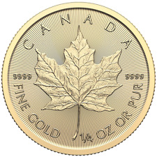 Goldmünze Maple Leaf 2025 - Kanada - Anlagemünze - 1/4 Oz ST