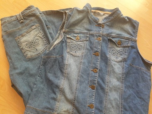 Stylischer jeans anzug - anzug, jacke