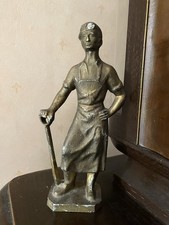 Alte Metall Skulptur Figur Arbeiter Aluminiumguss Höhe ca. 28cm