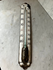 Emaille Thermometer antik 60 cm lang defekt