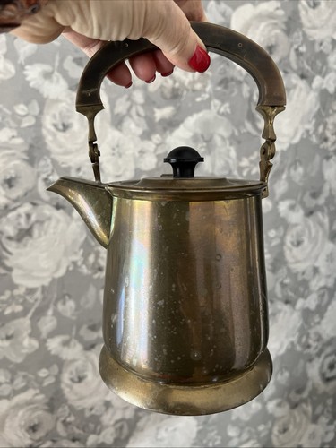 Vintage messing teekanne mit - vintage,
