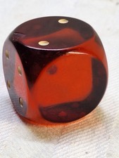 Rarität seltener Alter DDR-Würfel Fehlprägung Catalin 3,4 cm bernsteinfarbig 