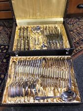 Antiker Besteckkasten Bruckmann Heilbronn 71-teilig -  90er Silber -  6800 Gramm