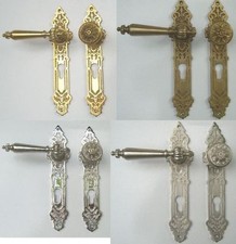 Gründerzeit / Jugendstil Haustürbeschlag aus massivem Messing in 4 Farben 14b-1