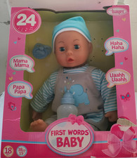 First Words Baby blau 38 cm 24 sounds Babypupe Funktionspuppe 93824