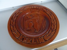 DDR Holzteller, BERLIN, um 1950, geschnitzt, top Zustand, 31 cm