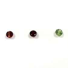 3 Granatvarietäten - Granat Hessonit Tsavorit - Rundschliff ca. 0,45 Karat unbeh